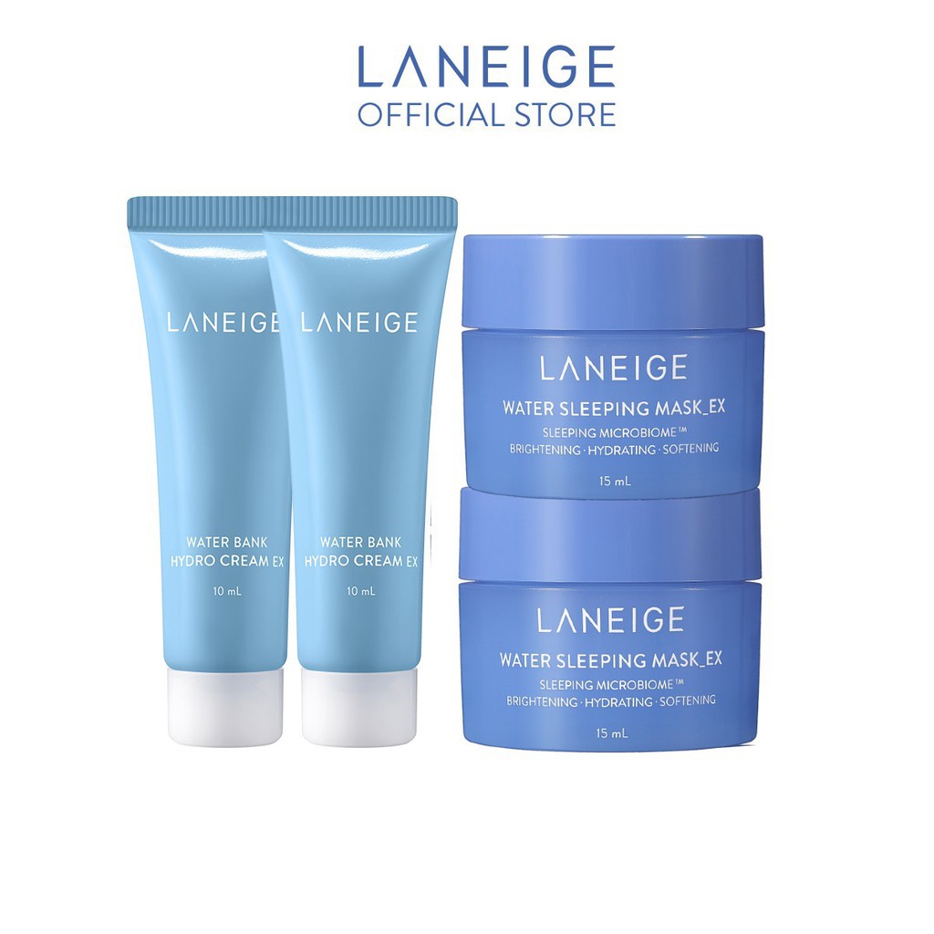 [HB GIFT] Combo cấp ẩm nâng niu làn da Hydro Cream 10mlx2 và Water Sleeping Mask 15mlx2 Laneige